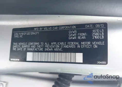 2014 Volvo S60 T5/T5 Platinum/T5 Premier/T5 Premier Plus z USA, uszkodzony, nr VIN YV1612FS2E1284271